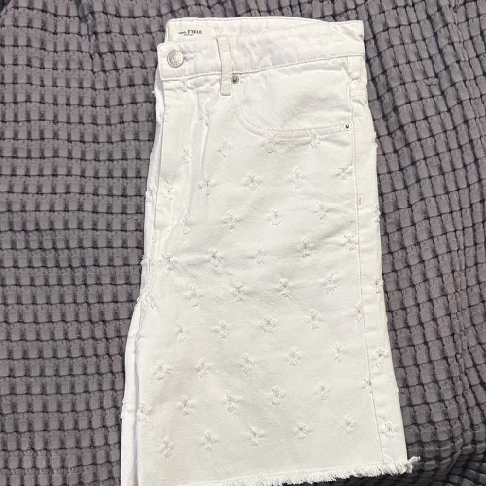 Isabel Marant white distressed shorts - Picture 7 of 12